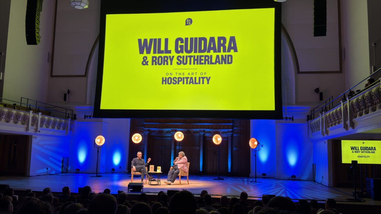 Scot Turner founder of Auden Hospitality talking about an evening listening to Will Guidara and Rory Sutherland