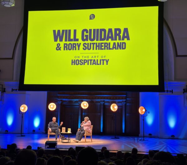 Scot Turner founder of Auden Hospitality talking about an evening listening to Will Guidara and Rory Sutherland